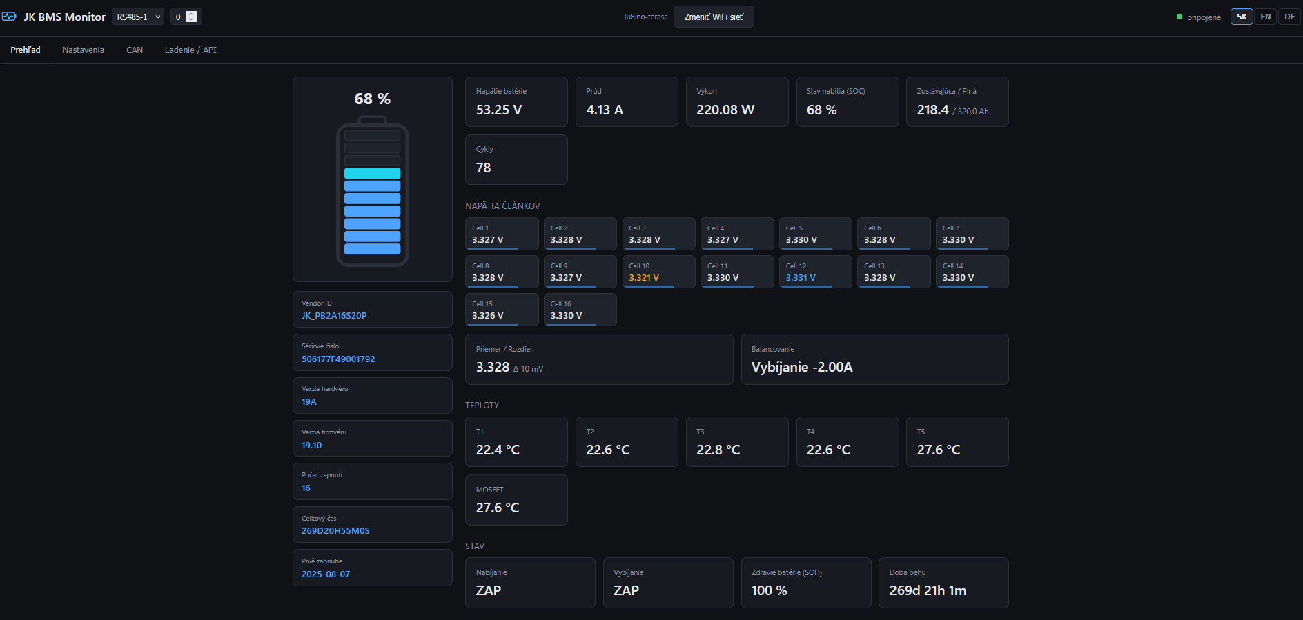 JK BMS Web Gateway – WiFi monitoring for JK BMS LiFePO4 batteries